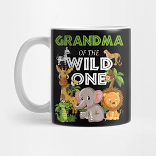 Grandma of the Wild One Zoo Birthday Safari Jungle Animal Mug